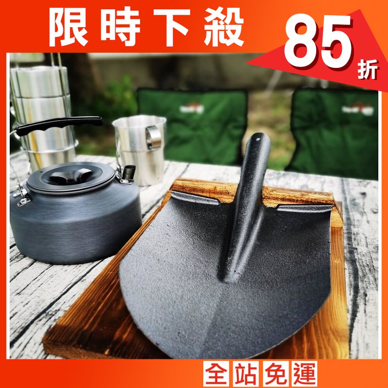 新款西餐煎牛排鐵板燒盤燒加厚鑄鐵鐵鍬平口鐵鍬燒烤盤