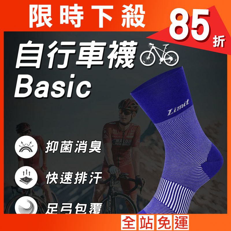 【力美特機能襪】自行車襪Basic(紫)
