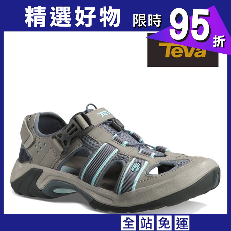 TEVA-女 Omnium W 護趾水陸機能涼鞋/雨鞋/水鞋 暗藍灰 TV6154SLA